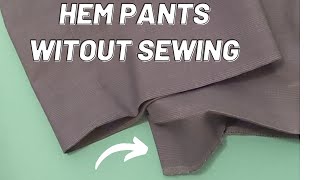 How to Hem pants No sew Method [upl. by Nnyltiak]