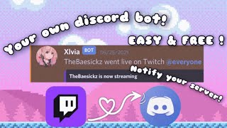 How to create your own discord bot for your twitch stream notifications [upl. by Auqined]