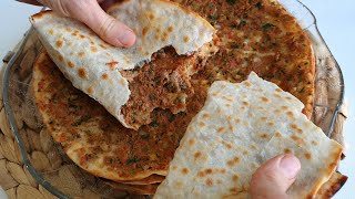 Amazing Pizza Lahmacun Recipe The Best of Turkish Food [upl. by Tehcac706]