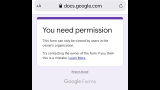 How to Open Google Forms when you need permission [upl. by Notlrahc684]