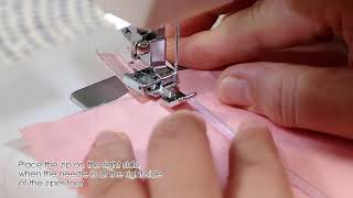 Singer 8280 Tutorial How to use a zipper foot [upl. by Petrie]