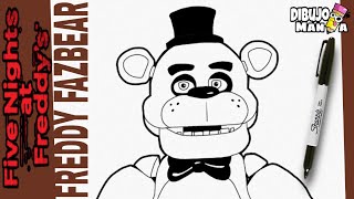 COMO DIBUJAR A FREDDY FAZBEAR DE FNAF PASO A PASO  how to draw freddy fazbear from fnaf  easy [upl. by Schalles]