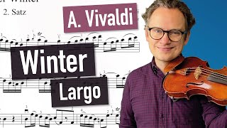 A Vivaldi  Winter Largo  The Four Seasons  violin sheet music  piano accompaniment [upl. by Otilia]