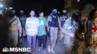 Video shows third group of hostages released by Hamas [upl. by Nickles241]