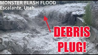 INTENSE FLASH FLOOD with debris plug intercepted by Dominator Drone in Escalante Utah [upl. by Byram]