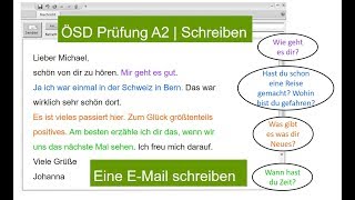 ÖSD Schreiben A2  How to write eine EMail ÖSD Writing EXAM [upl. by Kiernan633]