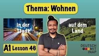 A1 German lesson 46  Thema Wohnen  Fragen und Antworten  Talk about livinghousing [upl. by Haleeuqa]