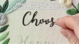 How to Embroider Letters Script Using a Backstitch [upl. by Nylidnarb]