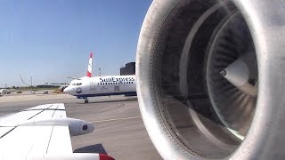 Full Engine View Startup Takeoff and Landing Fokker 70 Wien to Minsk Flight OS687 [upl. by Ycak]