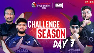 HINDI BGMI Snapdragon Mobile Challenge Season Day 7  Season 6 India [upl. by Nirhtak]