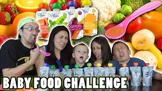 BABY FOOD CHALLENGE Fruits amp Vegetables amp Meat FUNnel V Fam [upl. by Reeher]