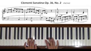 Clementi Sonatina Op 36 No 2 2nd mvt Piano Tutorial [upl. by Itram887]