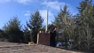 Installing Rigid Chimney Liner 2000 Degrees F  Flue Guru [upl. by Acinaj]