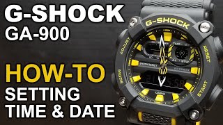 Gshock GA900  Setting time and date tutorial [upl. by Savannah]