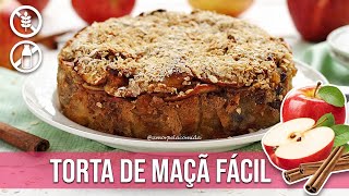 TORTA DE MAÇÃ SUPER FÁCIL SEM FARINHA FIT [upl. by Anal]