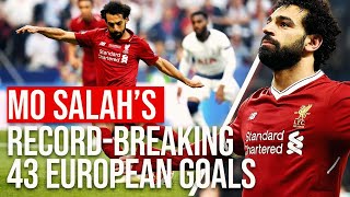 Mo Salah’s Record Breaking 43 European Goals  Liverpool FC [upl. by Rockafellow]