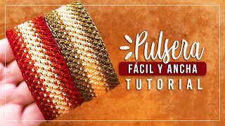 Cómo hacer pulsera de hilo fácil y ancha 12✨ Paso a Paso  DIY Macrame Friendship Bracelet [upl. by Harewood]