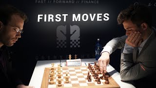 Meier vs Carlsen  First Moves  GRENKE Chess Classic 2019 [upl. by Sholom566]