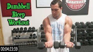 Intense 5 Minute Dumbbell Bicep Workout [upl. by Cutter]