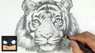 How To Draw Tiger  YouTube Studio Sketch Tutorial [upl. by Nodearb134]