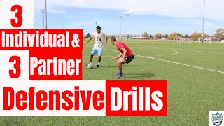 Defensive Drills for Soccer Players  3 Individual amp 3 Partner Defensive Drills  Defending Drills [upl. by Nace]