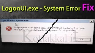 Logonuiexe System error Fixing [upl. by Kemp]