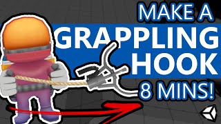 How to make a GRAPPLING HOOK in 8 Minutes  Unity [upl. by Nylzaj]