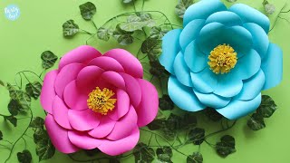 Como hacer flores de papel 🌸 Gigantes medianas o pequeñas SUPERTIPS y MOLDES  Partypop DIY🎉 [upl. by Jesh]