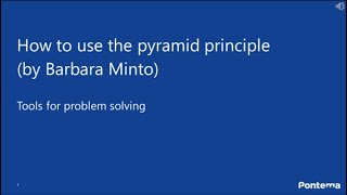 Pyramid principle by Barbara Minto [upl. by Droffig]