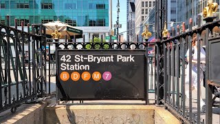 NYC Subway 7 B D F M Trains at 42 St  Bryant Park [upl. by Beverly98]