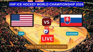 Slovakia Vs USA LIVE Score UPDATE Today Ice Hockey 2024 IIHF World Championship Match May 13 2024 [upl. by Noorah]