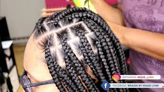 How to do Medium Knotless Box Braids [upl. by Carlee]