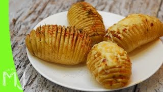 PATATAS HASSELBACK  Papas al horno rellenas de bacon y queso [upl. by Nnaeirual]