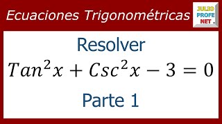 ECUACIONES TRIGONOMÉTRICAS  Ejercicio 3 Parte 1 de 2 [upl. by Skill]