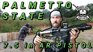 Palmetto State Armory 75 inch AR Pistol  Review  Range Time [upl. by Angelle]