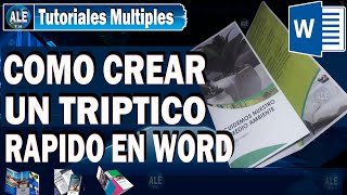 Como Crear Un Tríptico En Word – Y Como Imprimir [upl. by Anura]