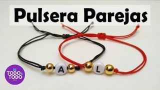 💜Pulsera de Hilo para PAREJAS FACIL y sencilla 😮TRUCO para pasar piedras o abalorios [upl. by Reseda]