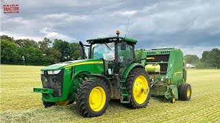 JOHN DEERE Tractors Mowing Raking Baling Hay [upl. by Sayres513]