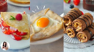 4 desayunos saludables y fáciles con Creps  Auxy [upl. by Gyatt]