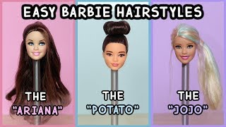 5 Easy Barbie Doll Hairstyles Tutorial [upl. by Zulch]