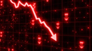 Stock Market Crash of Red Arrow Graph Going Down Into Recession 4K 60fps Wallpaper Background [upl. by Samohtnhoj]