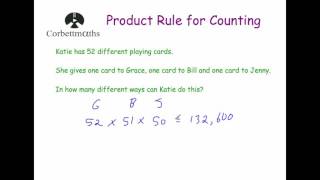 Product Rule for Counting  Corbettmaths [upl. by Gustafson]