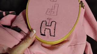 Embroider Letters on a Hoodie Sleeve DIY [upl. by Yelhak879]