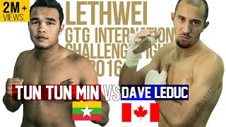 Tun Tun Min vs Dave Leduc GTG Myanmar Lethwei Fight 2016 Lekkha Moun Burmese Boxing [upl. by Stesha]