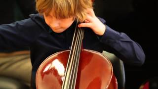 A Dvorak  Humoresque for cello and piano  Leonard Razboršek 8 years old [upl. by Aicittel]