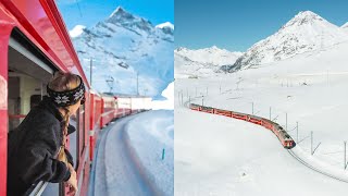 Worlds most scenic train ride The Bernina Express in Switzerland [upl. by Cecilius]