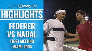 Federer vs Nadal FirstEver Match at Miami 2004 Highlights [upl. by Giarla]