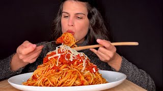 ASMR  SPAGHETTI WITH TOMATO SAUCE  MUKBANG [upl. by Neelrac]