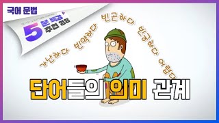 단어들의 의미 관계ㅣ5분 특강 국어 3분 문법 [upl. by Junieta169]