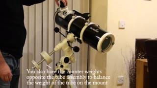 Skywatcher 150p Telescope Intro and EQ32 setup [upl. by Ahsirhcal]